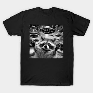 Raccoon Abduction Diaries Elevate Your Style with UFO Stories T-Shirt